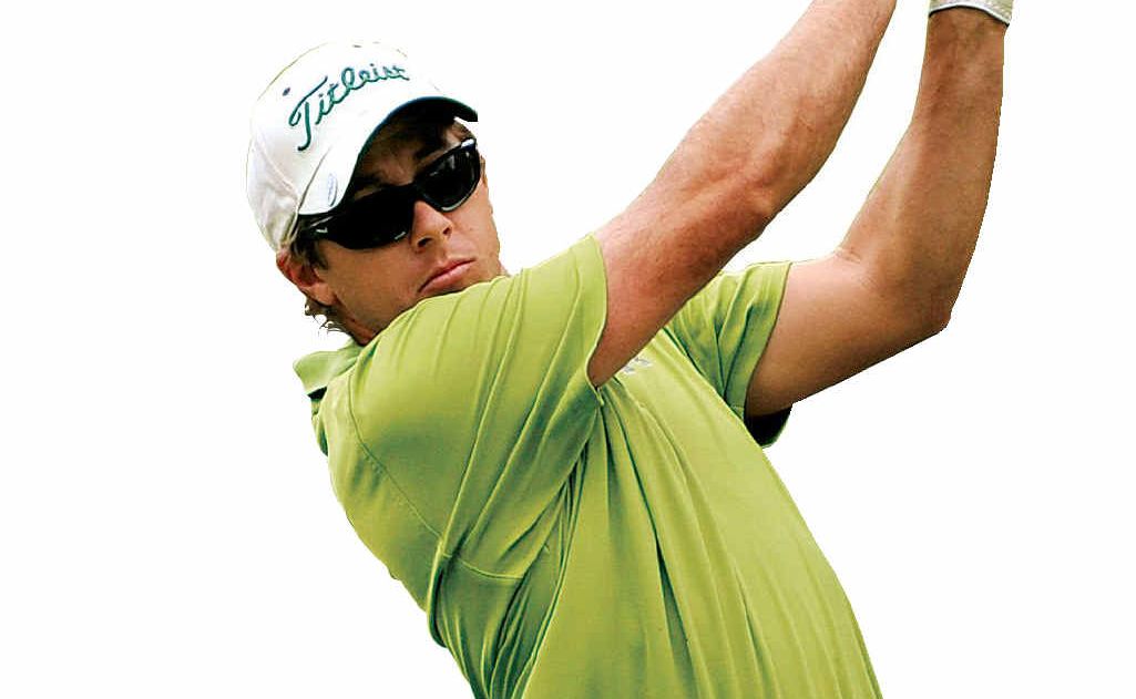 Nick Anderson’s second shot landed on the green at the 10th in the Richmond River amateur golf championship in Lismore. Nick Anderson’s second shot landed on the green at the 10th in the Richmond River amateur golf championship in Lismore.